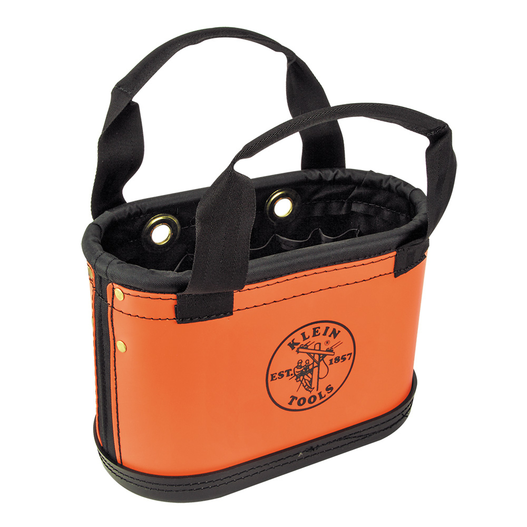 Klein Tools, Hard-Body Bucket, 15-Pocket Oval Bucket, Orange/Bl, Color Orange, Pockets (qty.) 15 Material Multiple, Model# 5144HBS